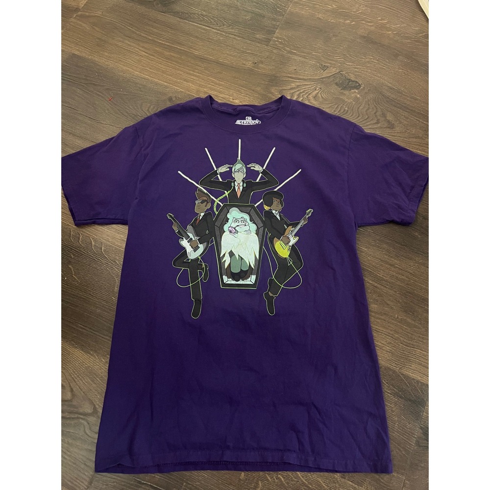 Steven Universe Cartoon Network Mens Purple Graphic T-Shirt Size M Band‎ Suits
